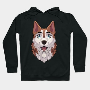 Shocked Surprised Expression Red Husky Dog Hoodie